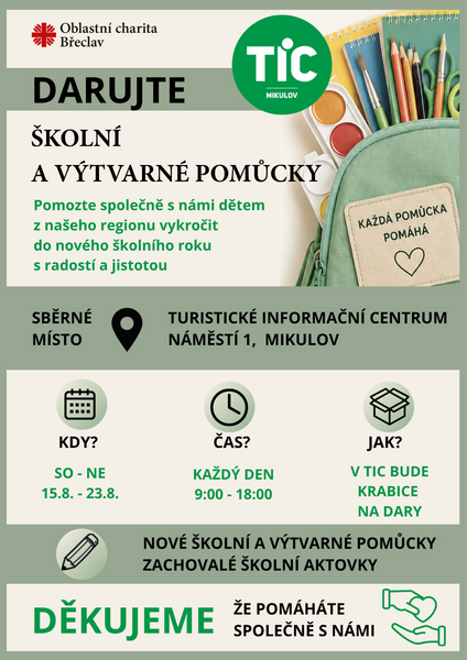 Darujte školní a výtvarné pomůcky